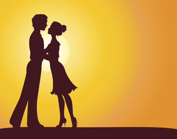 男人和女人的剪影图片下载