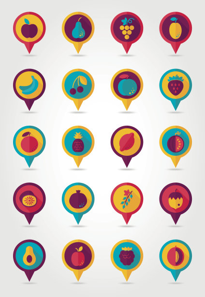 水果映射大头针图标图片下载
