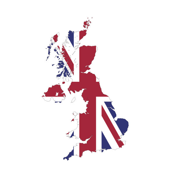 英国边境轮廓地图孤立图片下载