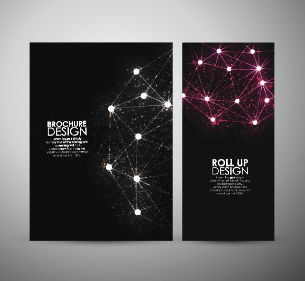 抽象高科技宣传册商业设计模板或卷起来。图片下载