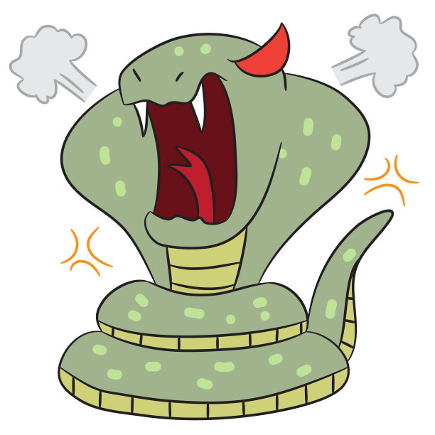 卡通画愤怒的蛇图片下载