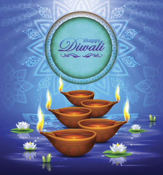 排灯节贺卡。图片下载