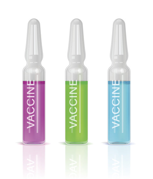 白色背景的彩色疫苗安瓿图片下载