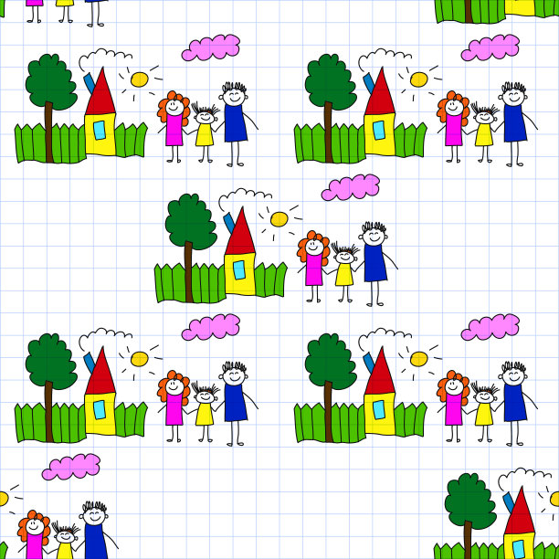 无缝彩色矢量图案图片下载