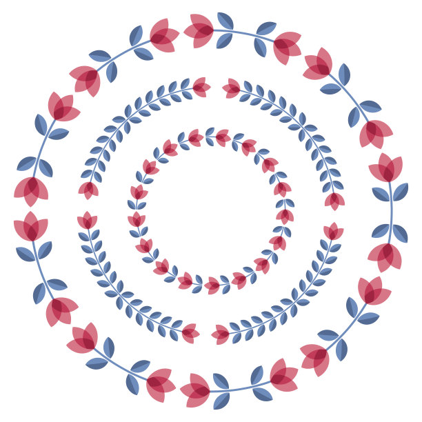 一套设计元素-圆形花框架图片下载
