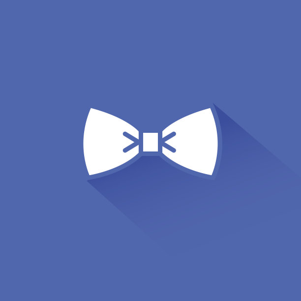 平长影蝴蝶结图标图片下载