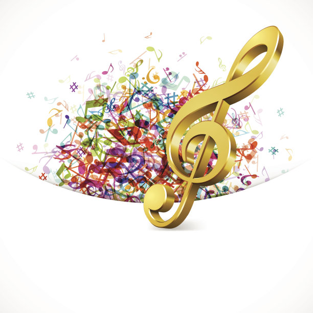 丰富多彩的音乐背景与音符图片下载