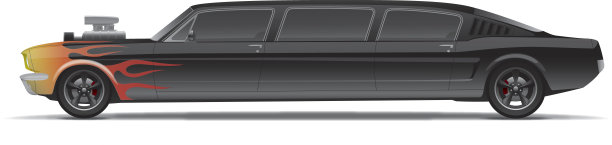 带有火焰的超级肌肉轿车图片下载