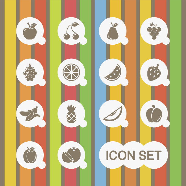 健康食品图标套装。图片下载