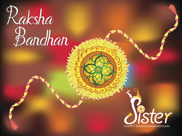 抽象化五彩缤纷的raksha bandhan背景图片下载