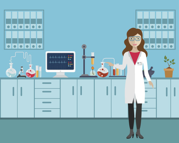 女实验员。图片下载