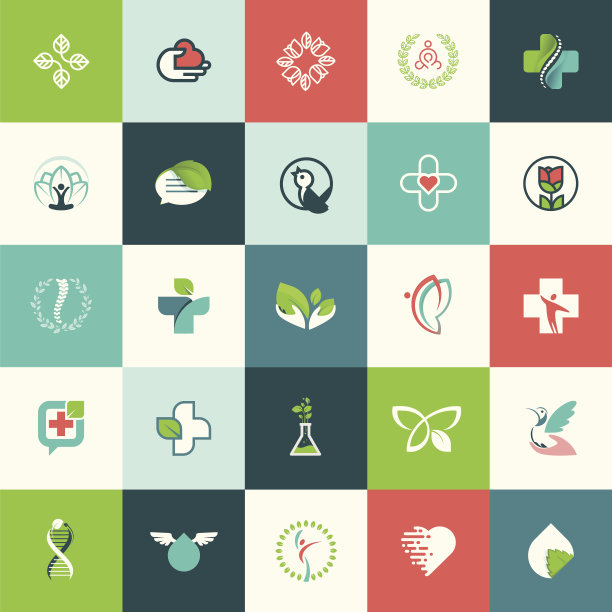 一套平面设计的性质和美丽的图标图片下载