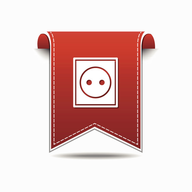 插头标志红色矢量图标设计图片下载