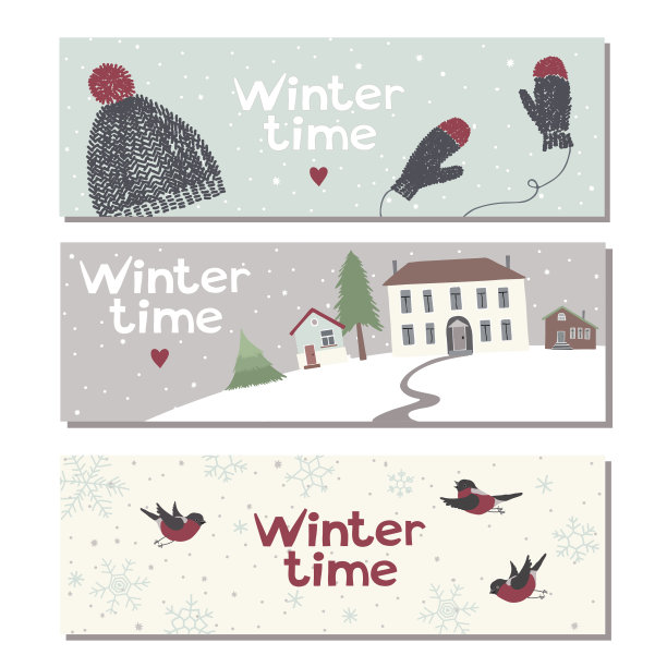 一套三个网站水平冬季横幅图片下载