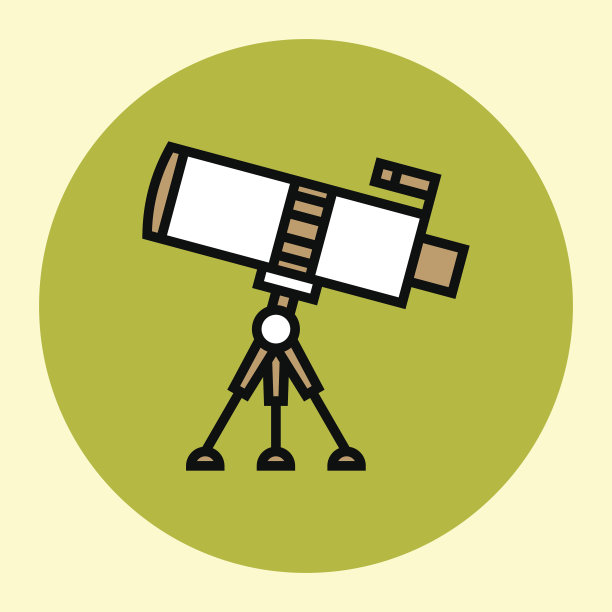 细线图标。望远镜。图片下载