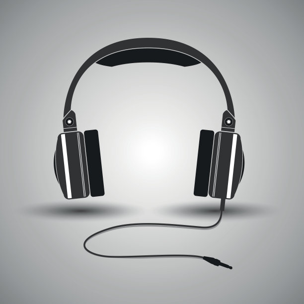 耳机，耳机，带有音乐均衡器级别的耳机，隔离图片下载