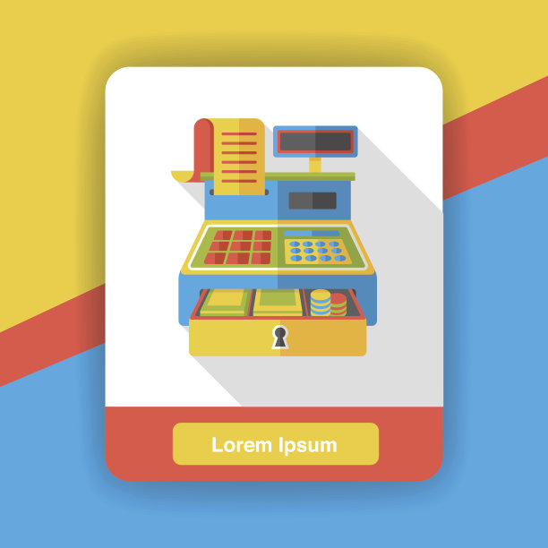 购物收银机平面图标图片下载