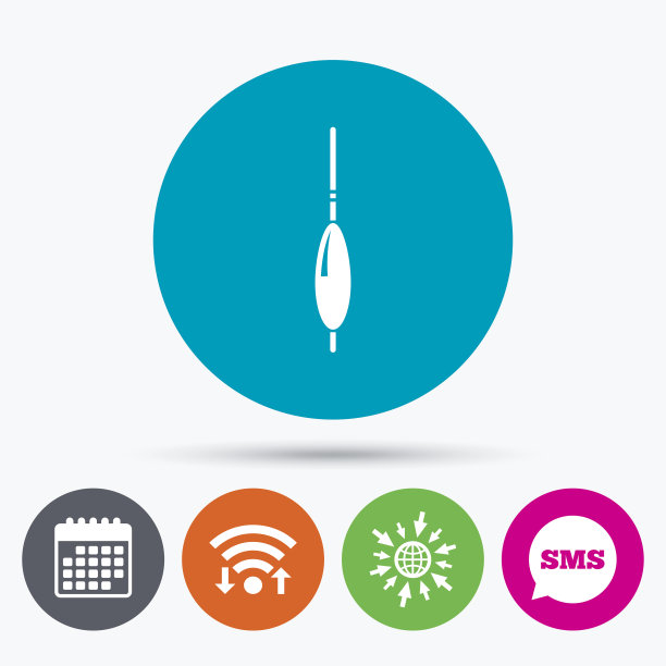 钓鱼标志图标。浮子漂浮的象征。图片下载