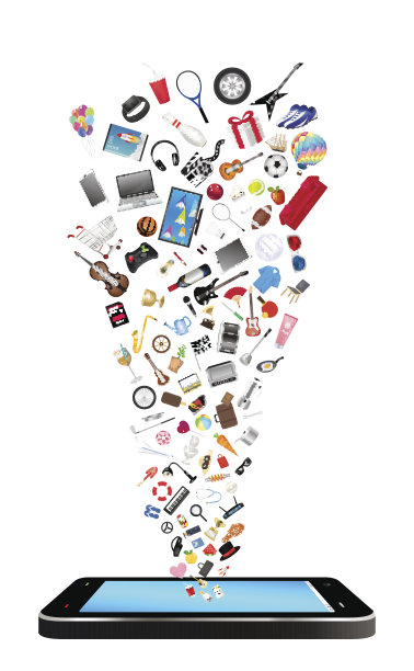 智能手机与一般的购物对象图片下载