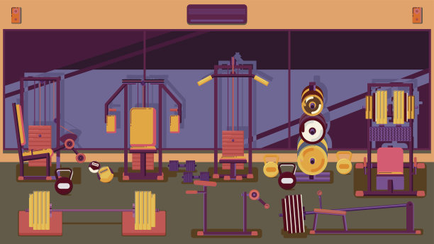 平五颜六色的健身房图片下载