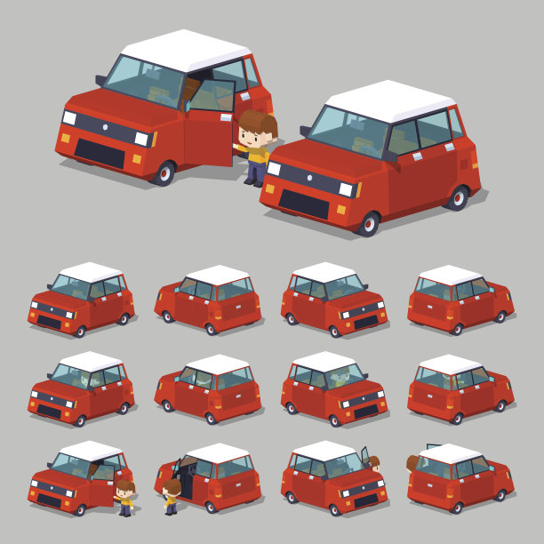 多维数据集的世界。红色的掀背车图片下载