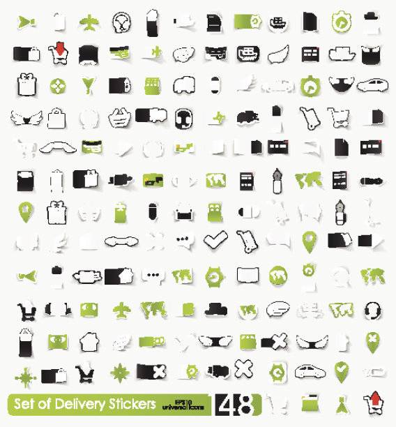送货贴纸套装图片下载
