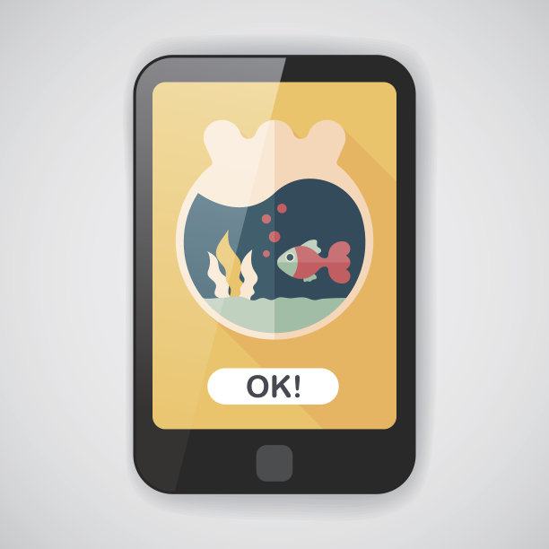 宠物金鱼碗与长影子的图标，eps10图片下载