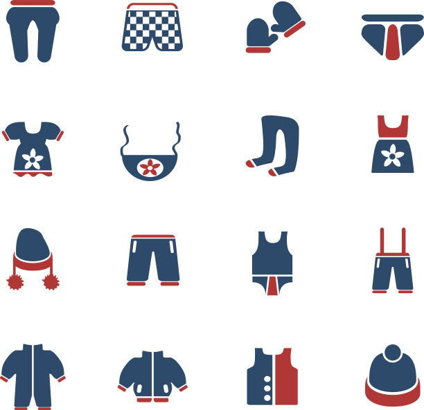 婴儿服装图标套装图片下载