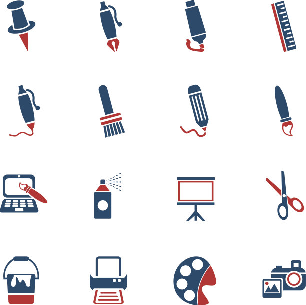 美术工具图标集图片下载