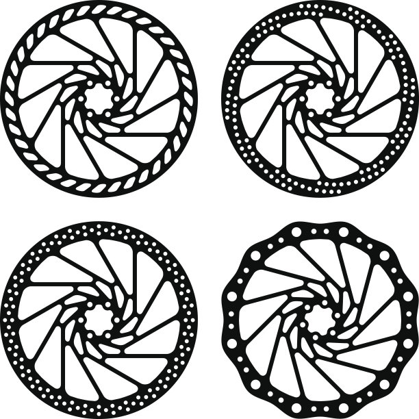 自行车刹车盘黑色剪影图片下载