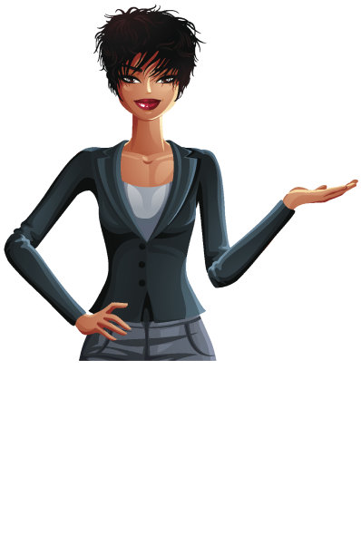 美丽的古铜色女商人展示一些空白的拷贝空间图片下载