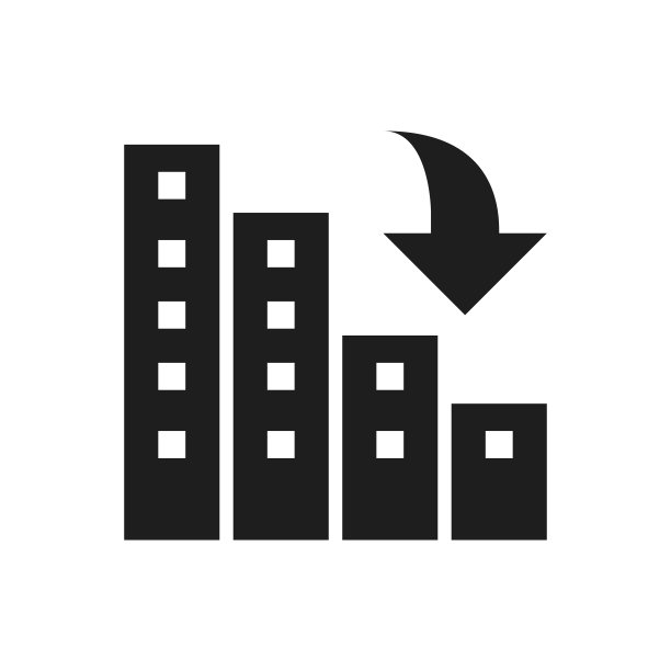 公寓楼图标上的白色背景。图片下载