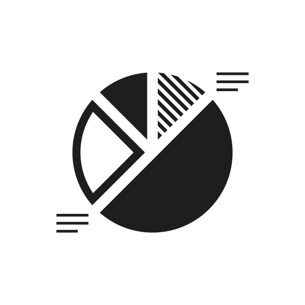 饼图图标上的白色背景。图片下载