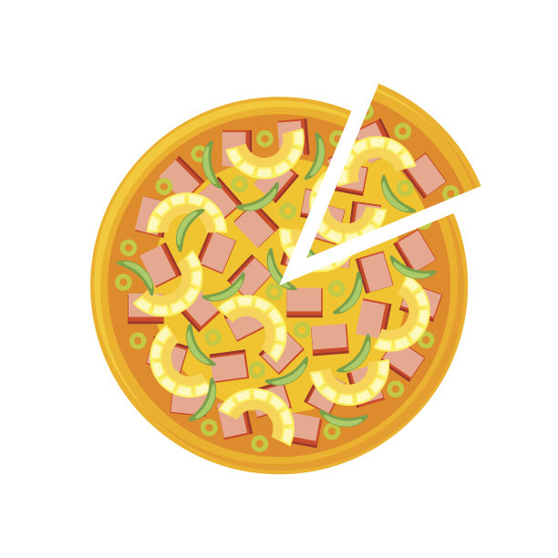 披萨孤立在白色背景上图片下载