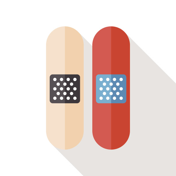 绷带平图标与长影子图片下载