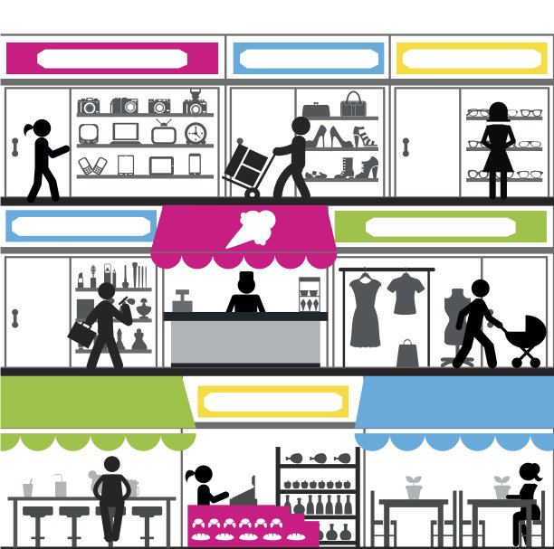 购物中心的插图图片下载