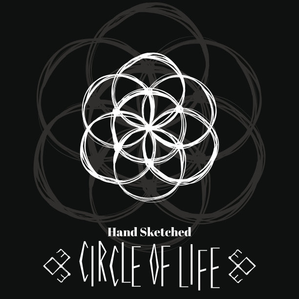 抽象的背景与手绘神圣的几何绘图图片下载