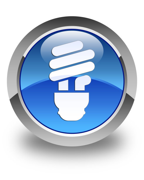 灯泡图标亮蓝色圆形按钮2图片下载