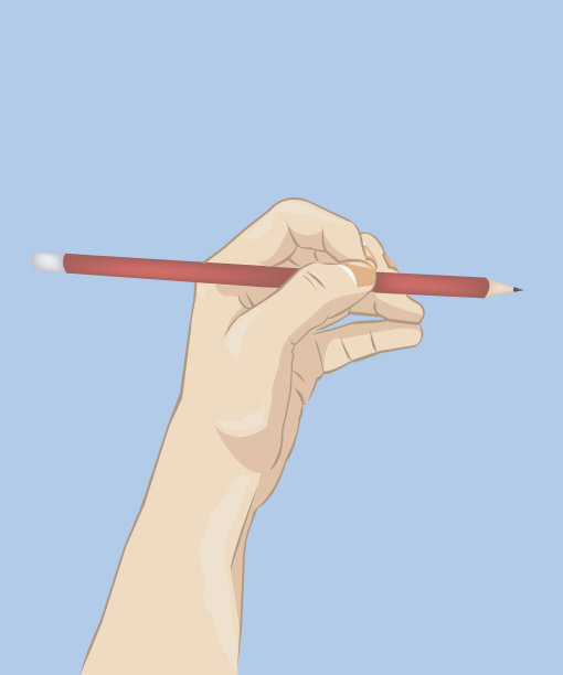 手拿着铅笔。图片下载