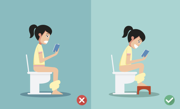 不健康和健康的排便姿势图片下载