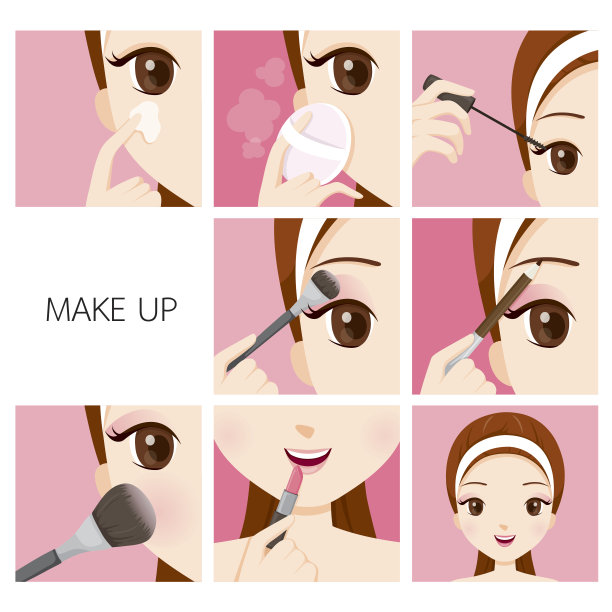 为女人化妆的步骤图片下载