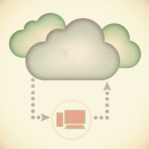 旧回收纸，云计算概念。图片下载