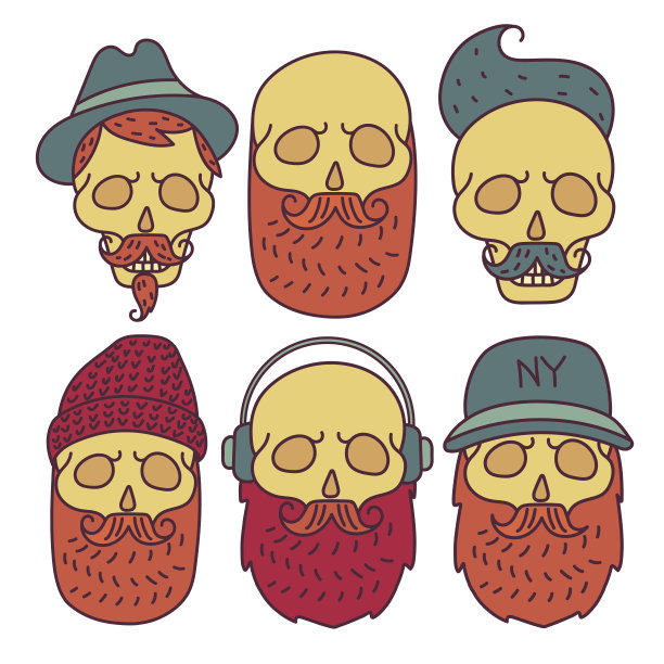 骷髅潮手画图片下载