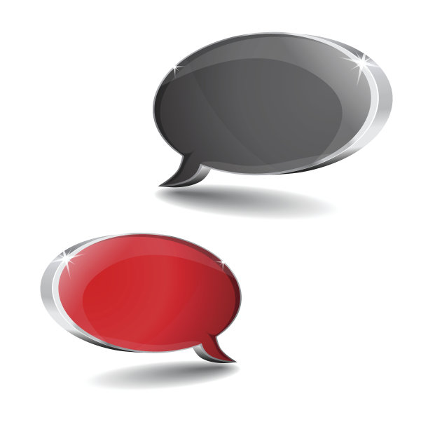 3d谈话气球矢量图标图片下载