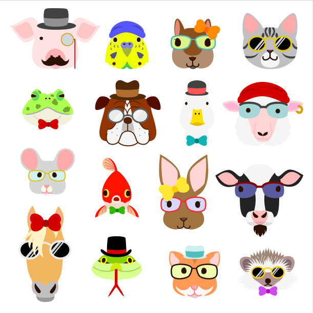 潮人动物的面孔定型图片下载