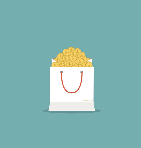 钱在袋子里。矢量插图。图片下载