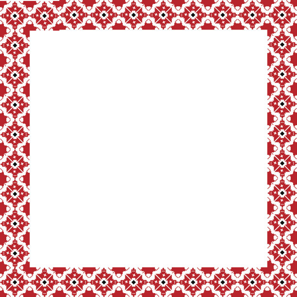 方形框架与传统的乌克兰元素。eps10图片下载