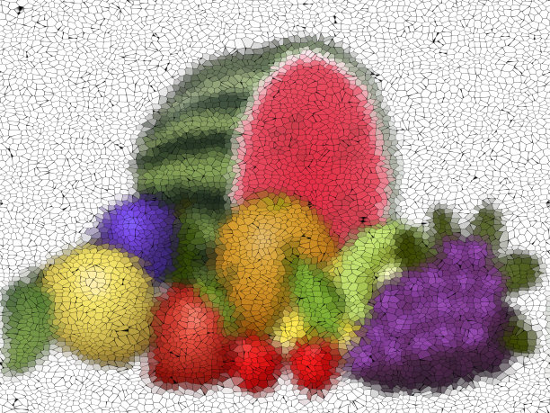 水果涂鸦马赛克生成纹理图片下载