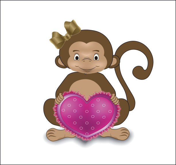 猴子与心图片下载
