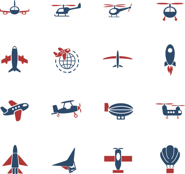 航空运输图标集图片下载